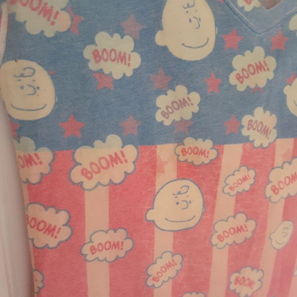 Peanuts V-Neck Tee, Charlie Brown, Size L - Picture 3 of 5